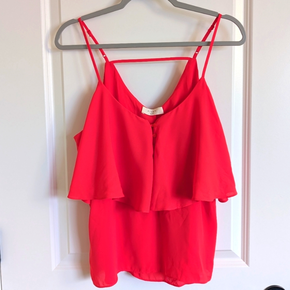 Elodie red medium flowy layered tank